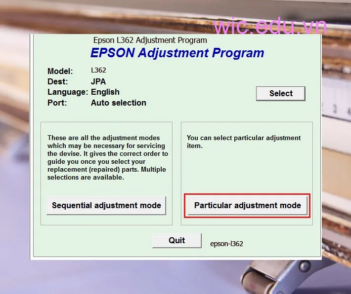 Hướng dẫn Reset Epson L362