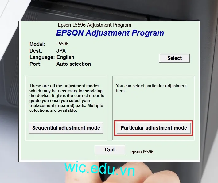 Hướng dẫn Reset Epson L5596