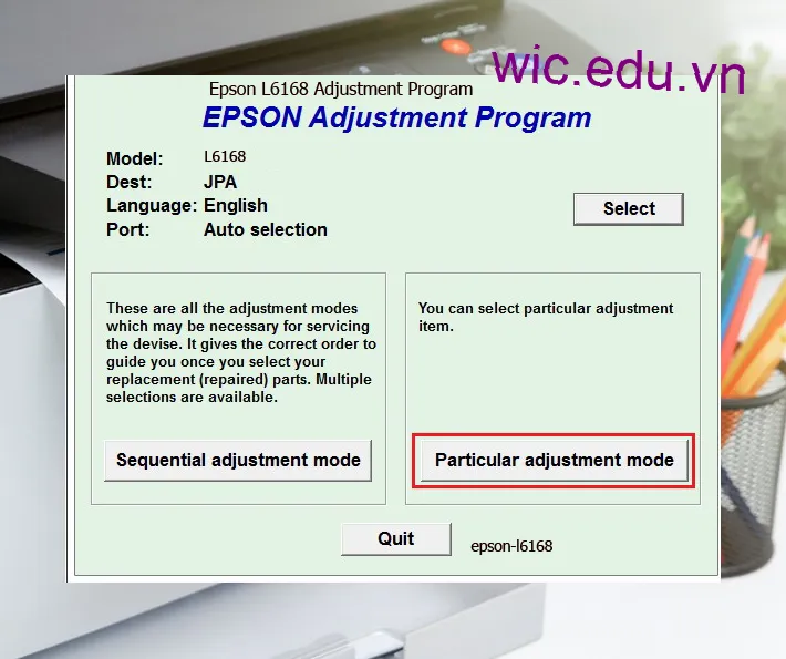 Hướng dẫn Reset Epson L6168