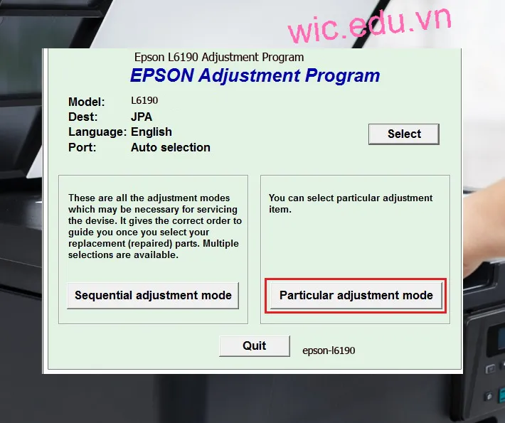 Hướng dẫn Reset Epson L6190