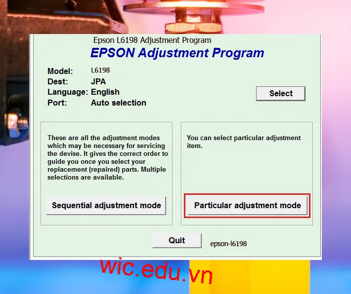 Hướng dẫn Reset Epson L6198