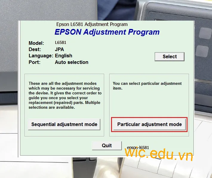 Hướng dẫn Reset Epson L6581