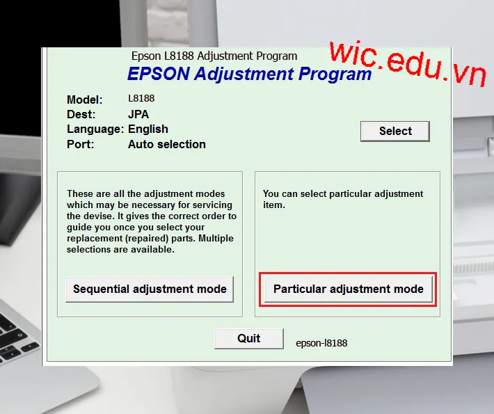 Hướng dẫn Reset Epson L8188