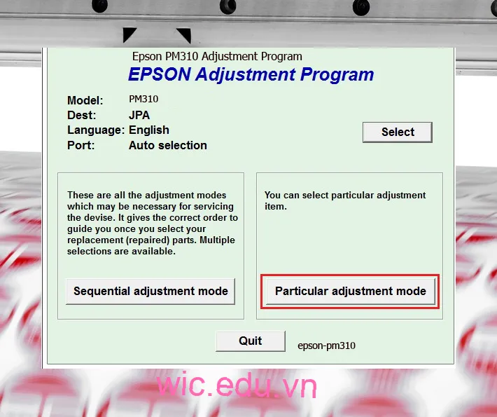 Hướng dẫn Reset Epson PM310