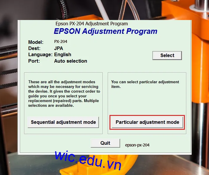 Hướng dẫn Reset Epson PX-204