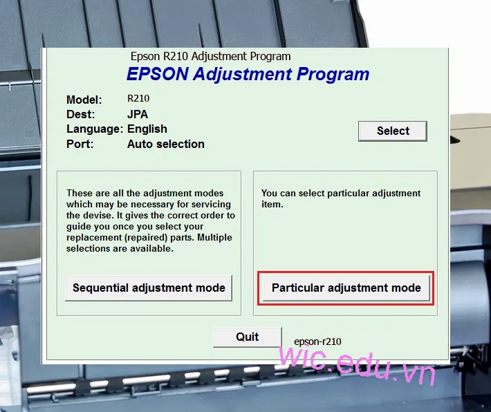 Hướng dẫn Reset Epson R210