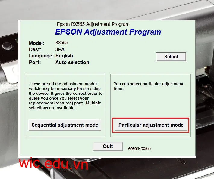 Hướng dẫn Reset Epson RX565