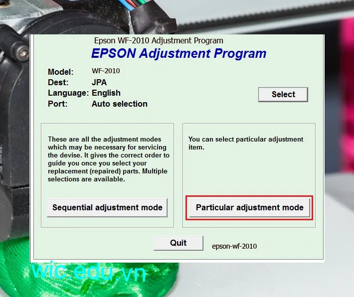 Hướng dẫn Reset Epson WF-2010