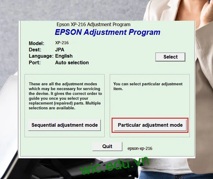 Hướng dẫn Reset Epson XP-216