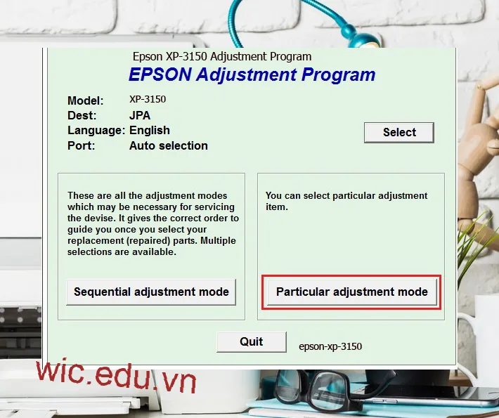 Hướng dẫn Reset Epson XP-3150