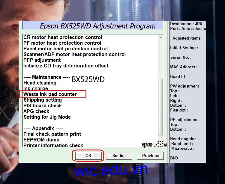 Download Phần mềm reset máy in Epson BX525WD