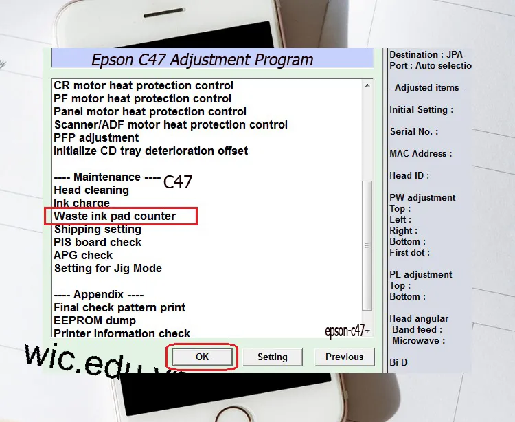 Download Phần mềm reset máy in Epson C47