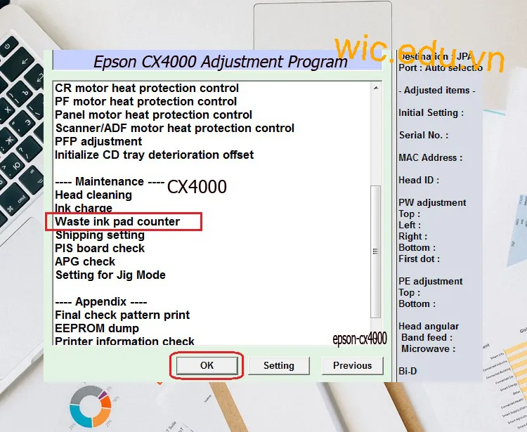 Download Phần mềm reset máy in Epson CX4000