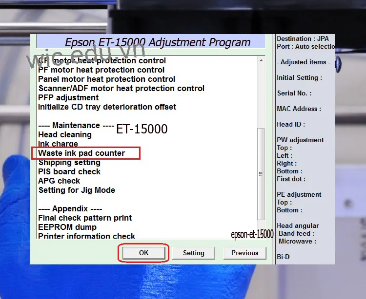 Download Phần mềm reset máy in Epson ET-15000