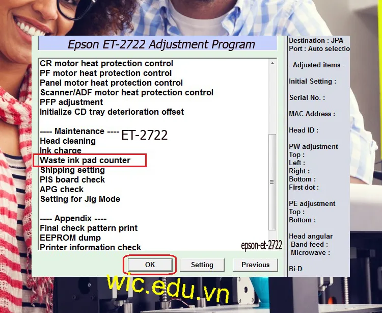 Download Phần mềm reset máy in Epson ET-2722