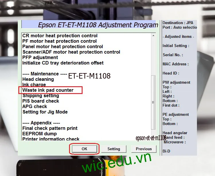 Download Phần mềm reset máy in Epson ET-ET-M1108