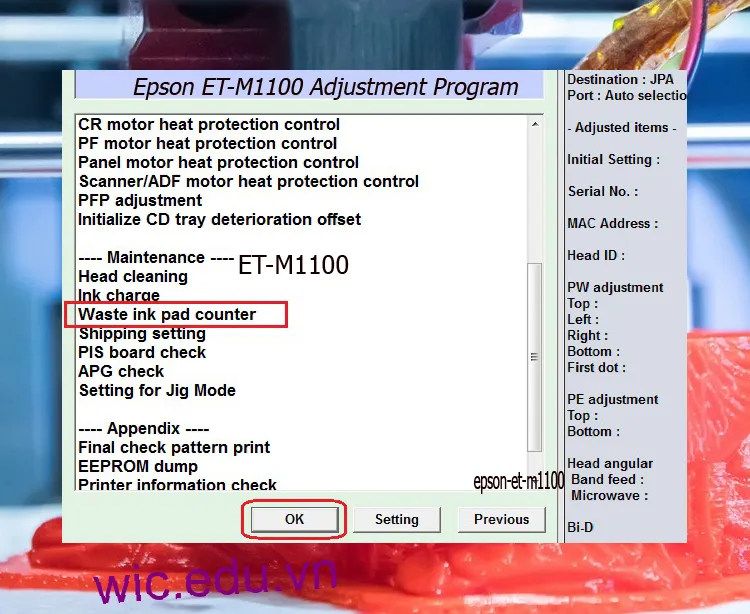 Download Phần mềm reset máy in Epson ET-M1100