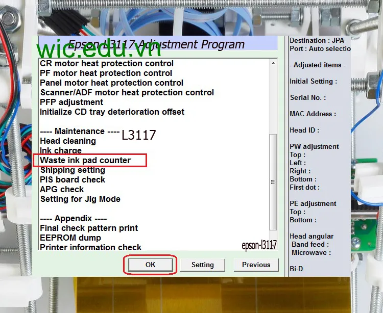 Download Phần mềm reset máy in Epson L3117