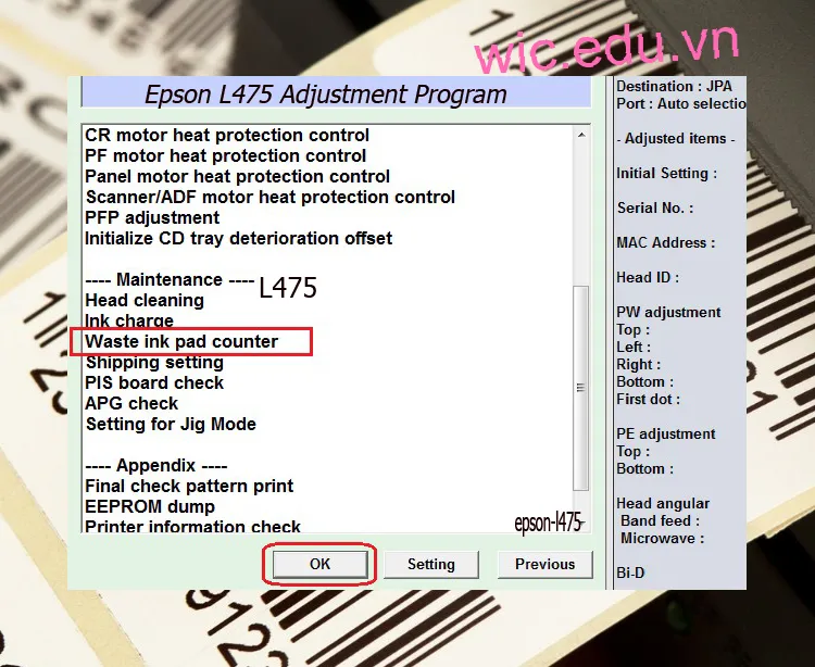 Download Phần mềm reset máy in Epson L475