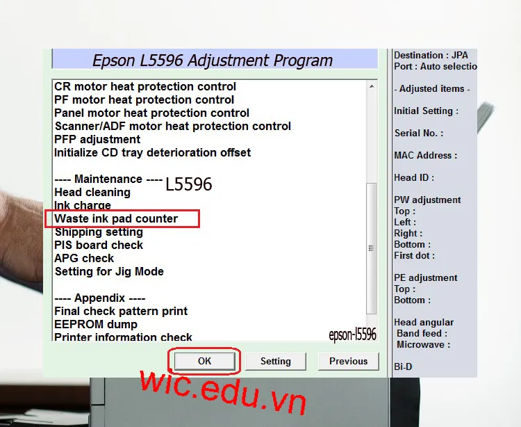 Download Phần mềm reset máy in Epson L5596
