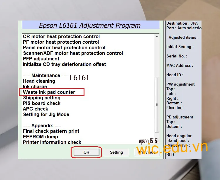 Download Phần mềm reset máy in Epson L6161