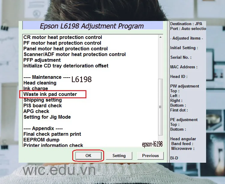 Download Phần mềm reset máy in Epson L6198