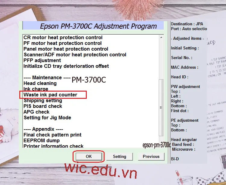 Download Phần mềm reset máy in Epson PM-3700C