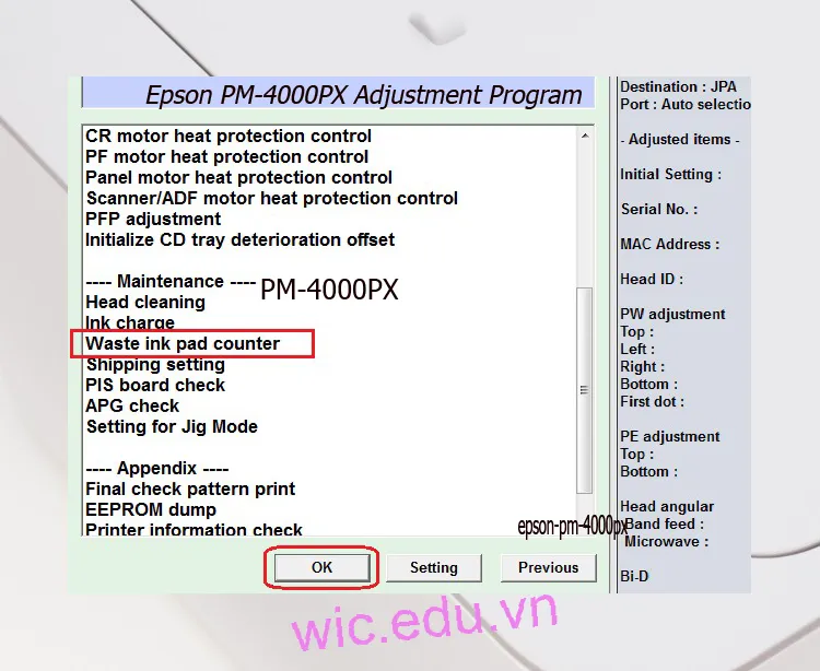 Download Phần mềm reset máy in Epson PM-4000PX