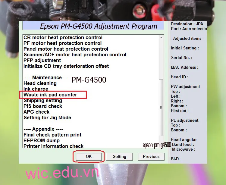 Download Phần mềm reset máy in Epson PM-G4500