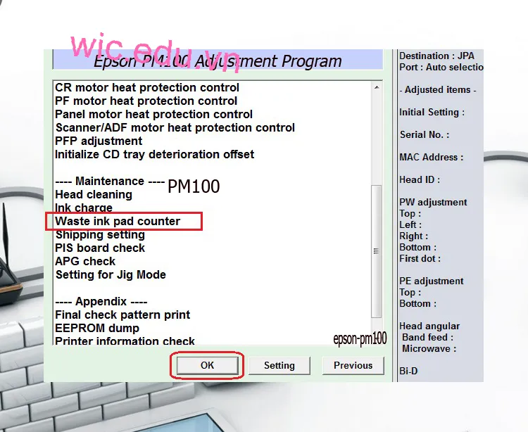 Download Phần mềm reset máy in Epson PM100