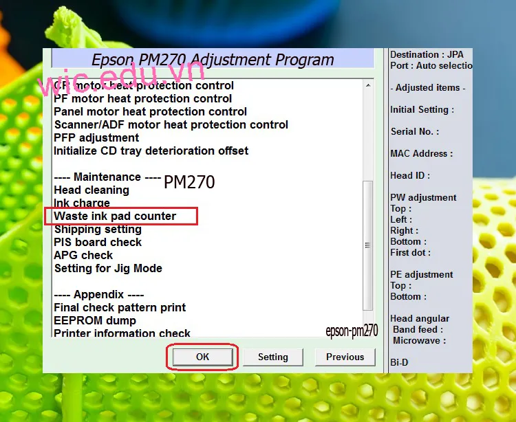 Download Phần mềm reset máy in Epson PM270