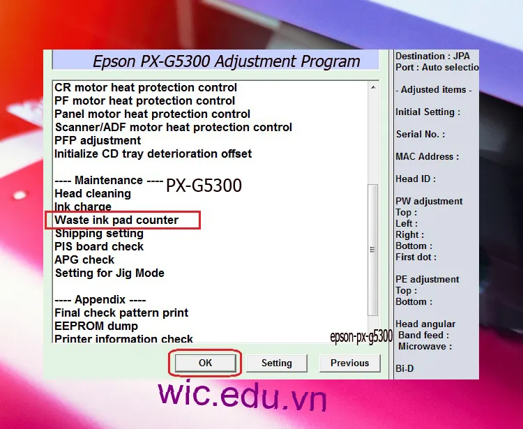 Download Phần mềm reset máy in Epson PX-G5300