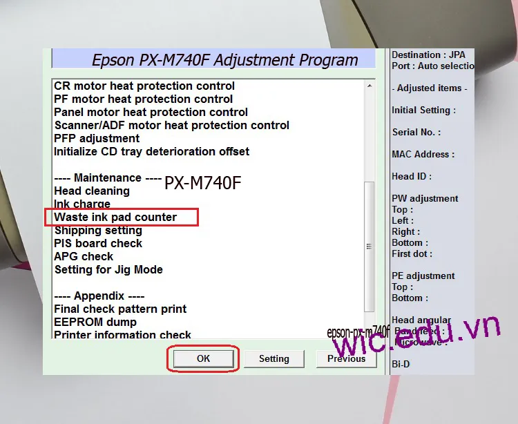 Download Phần mềm reset máy in Epson PX-M740F