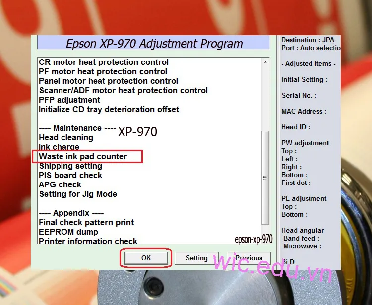 Download Phần mềm reset máy in Epson XP-970