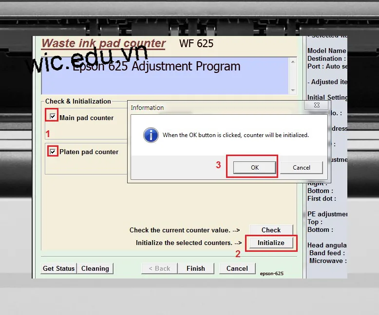 Phần mềm Reset máy in Epson 625