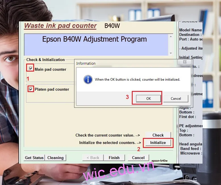 Phần mềm Reset máy in Epson B40W