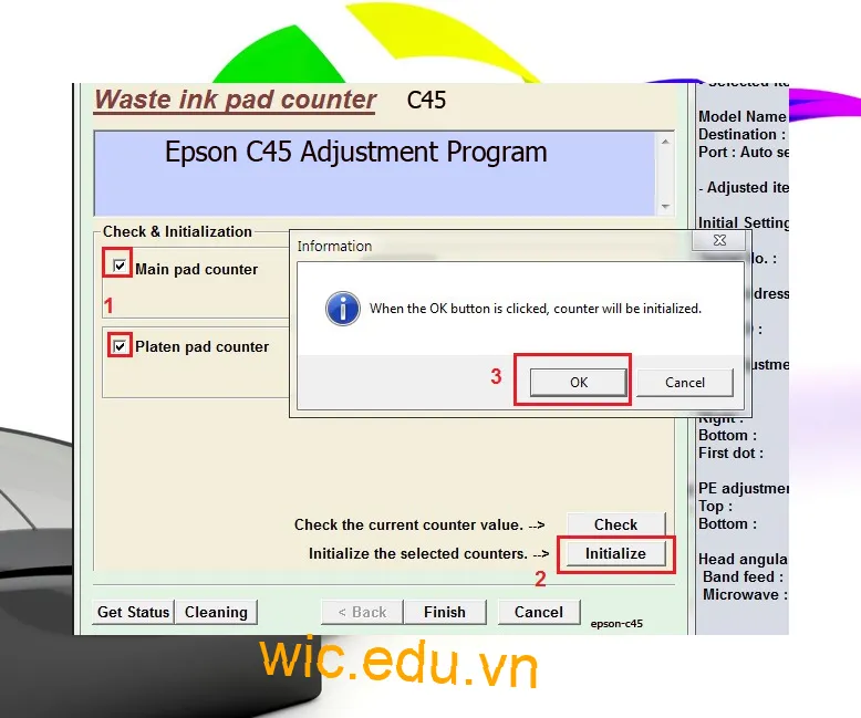 Phần mềm Reset máy in Epson C45