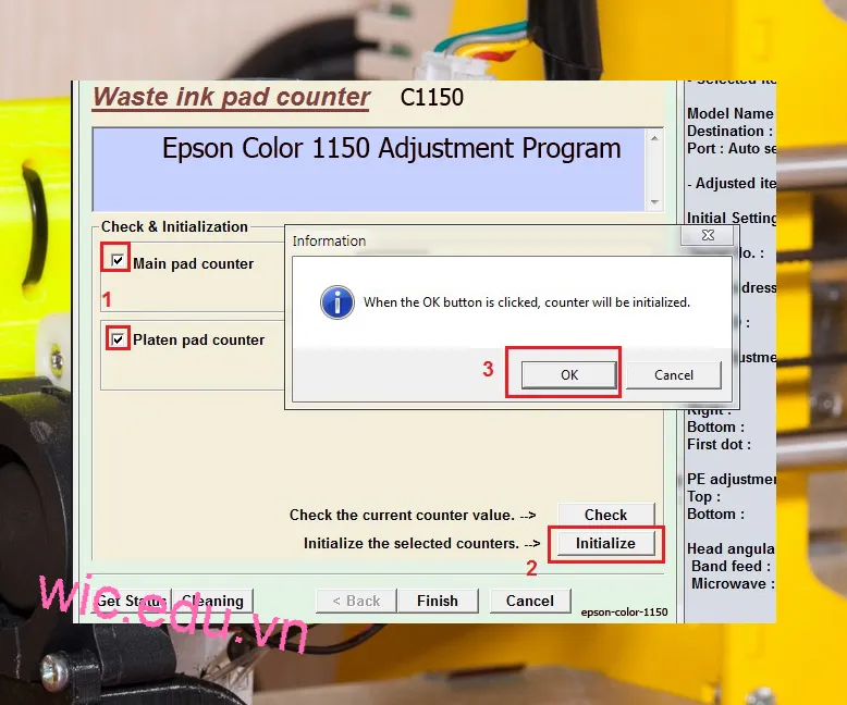 Phần mềm Reset máy in Epson Color 1150