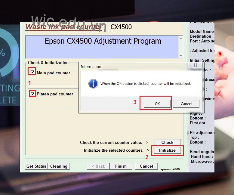 Phần mềm Reset máy in Epson CX4500