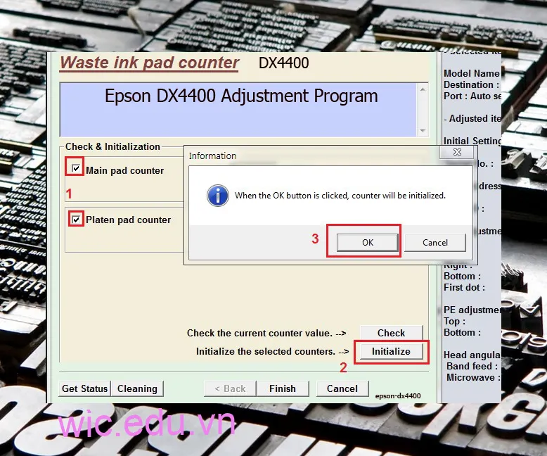 Phần mềm Reset máy in Epson DX4400