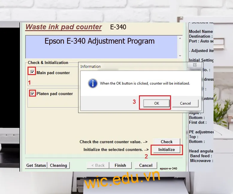 Phần mềm Reset máy in Epson E-340