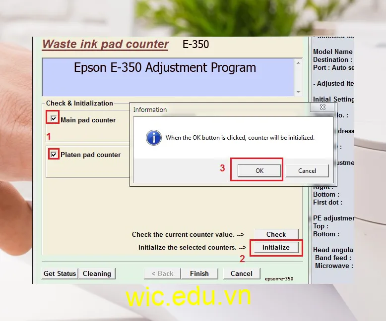 Phần mềm Reset máy in Epson E-350