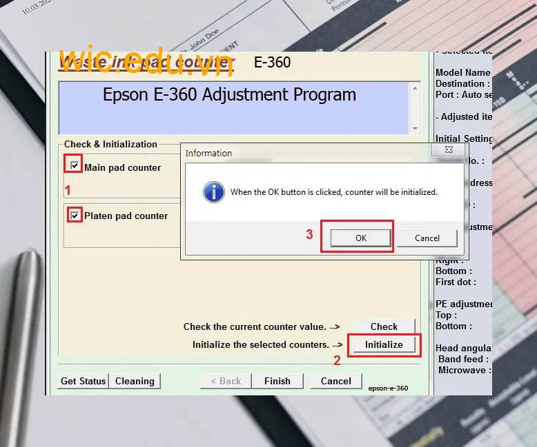 Phần mềm Reset máy in Epson E-360