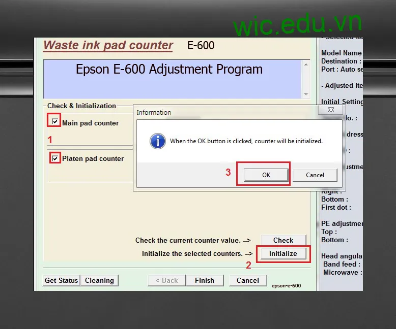 Phần mềm Reset máy in Epson E-600