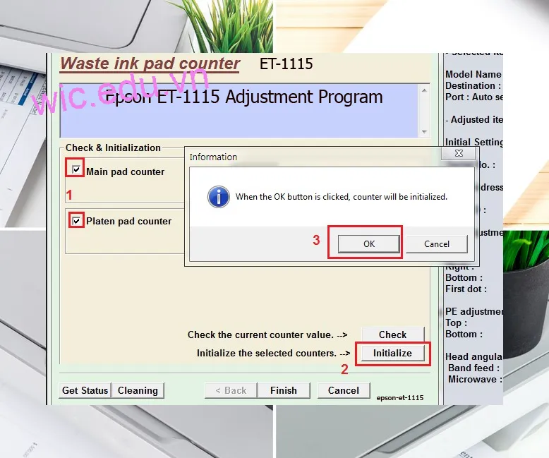 Phần mềm Reset máy in Epson ET-1115