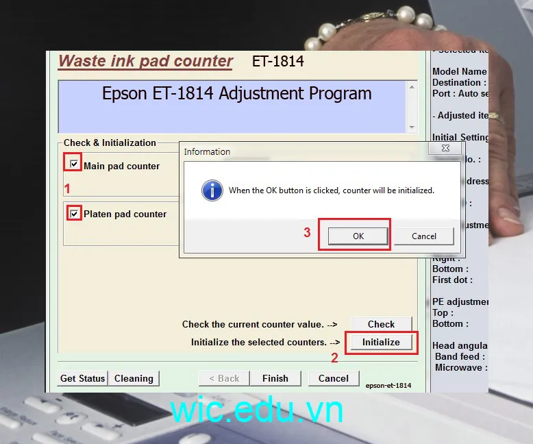 Phần mềm Reset máy in Epson ET-1814