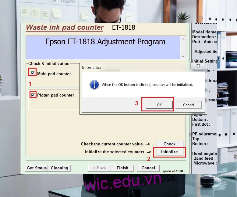 Phần mềm Reset máy in Epson ET-1818