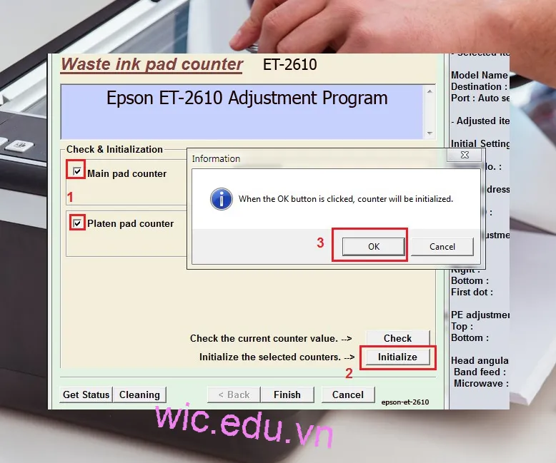 Phần mềm Reset máy in Epson ET-2610