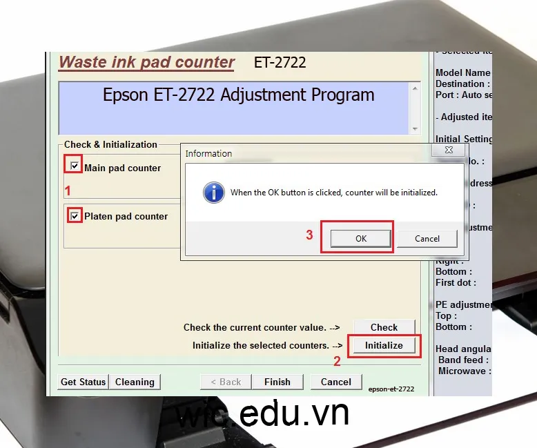 Phần mềm Reset máy in Epson ET-2722