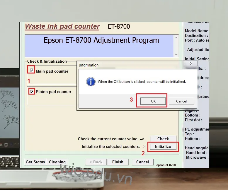 Phần mềm Reset máy in Epson ET-8700